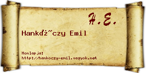 Hankóczy Emil névjegykártya